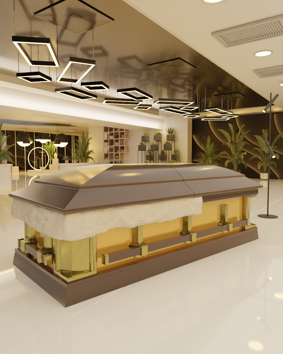 Golden Modern Casket