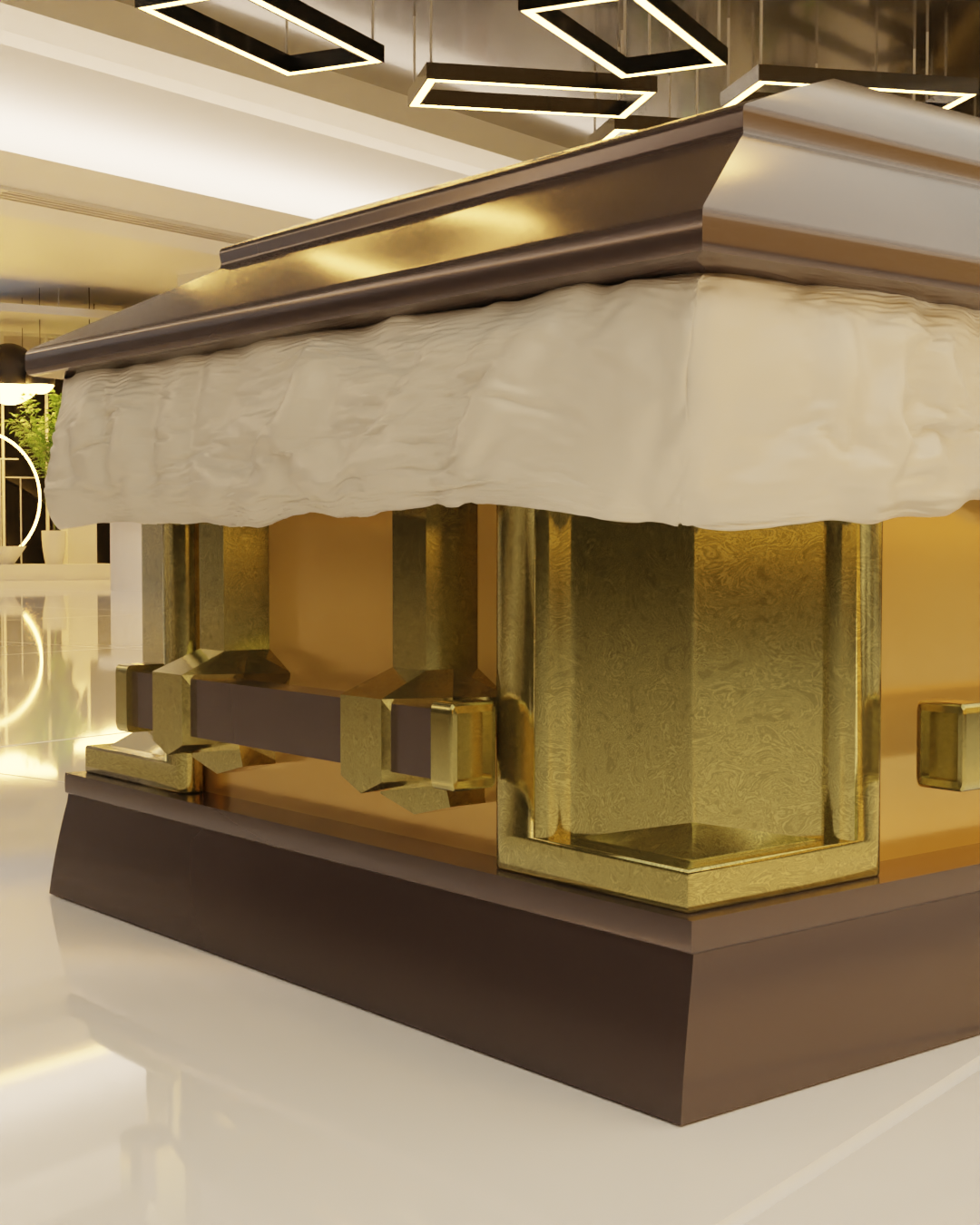 Golden Modern Casket