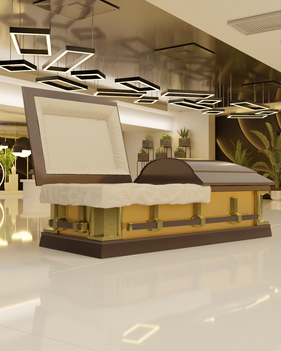 Golden Modern Casket