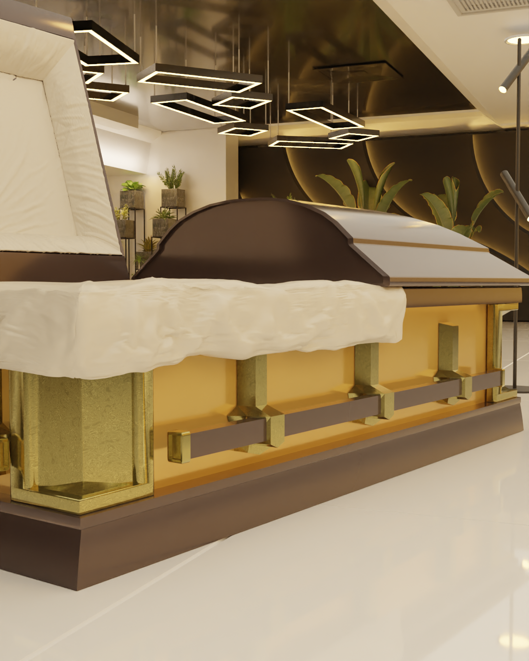 Golden Modern Casket