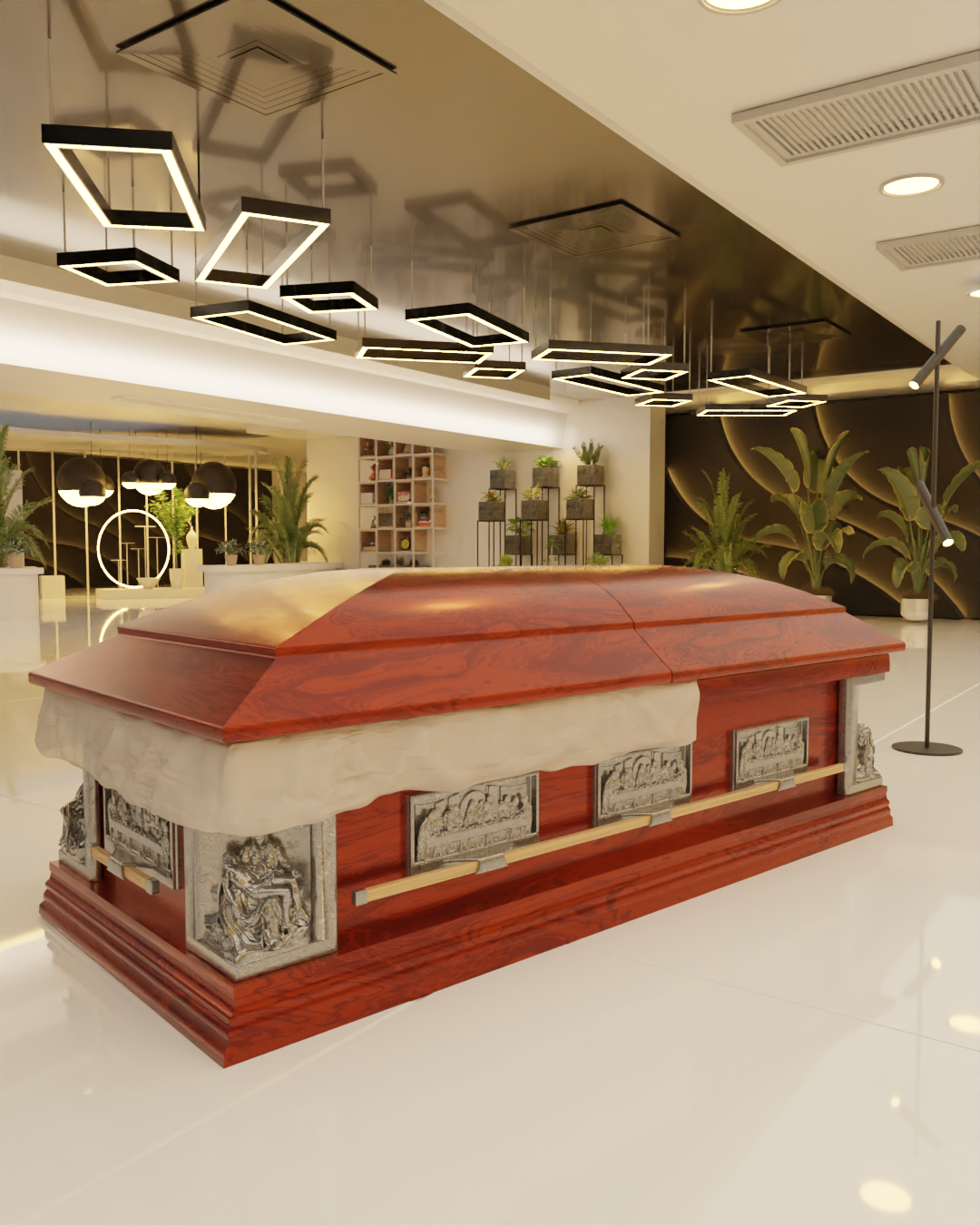 Wooden With metal designs